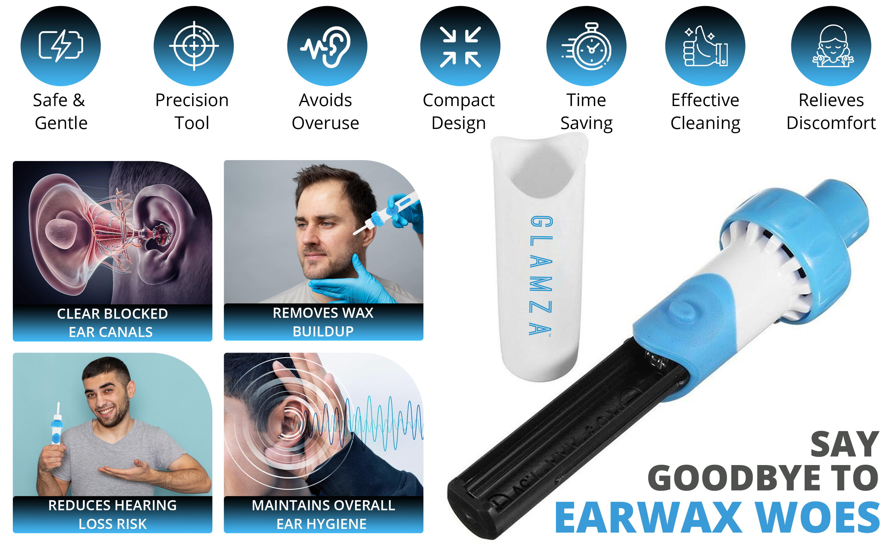 Glamza 'Power Vibe' Vacuum Ear Cleaner