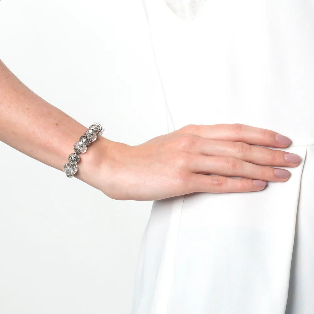 Diamond Style London - Charm Bracelet with Clear Charms (Item code: Charmbra)