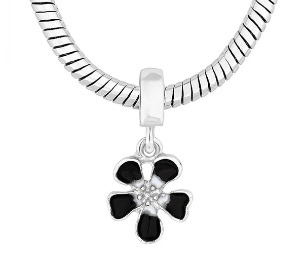 Diamond Style London - Charm Bracelet with Black Charms (Item code: Charmbrablack)