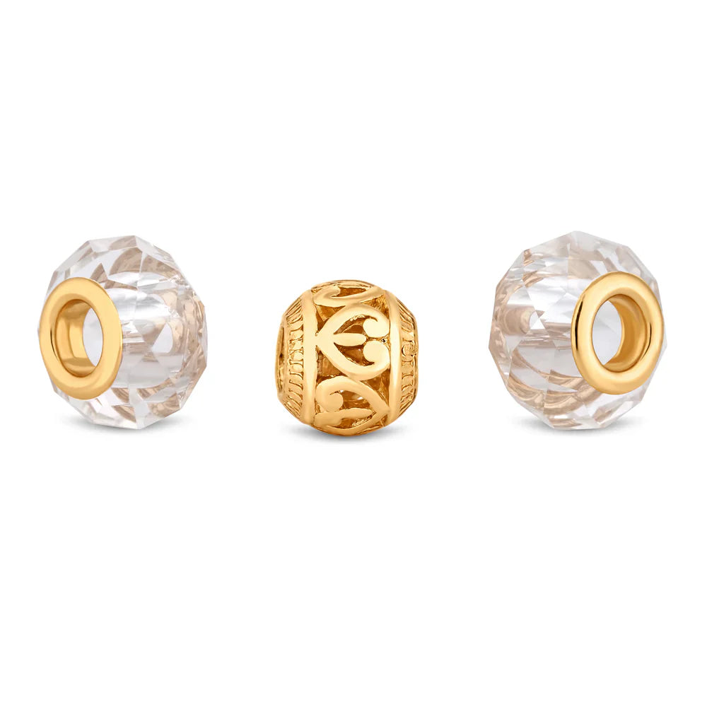 Diamond Style London - Charm Bracelet with Gold Charms (Item code: Charmbragold)