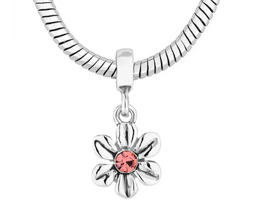 Diamond Style London - Charm Bracelet with Light Pink Charms (Item code: Charmbralpink)