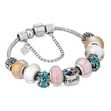 Diamond Style London - Charm Bracelet with Multi Coloured Charms