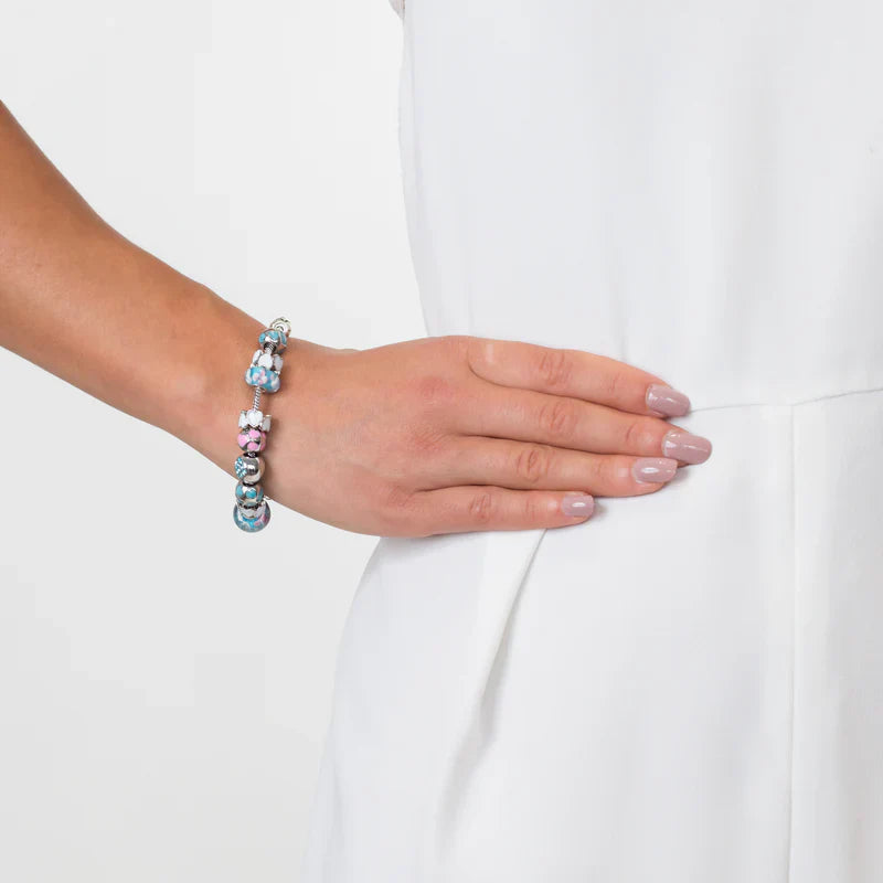 Diamond Style London - Charm Bracelet with Turquoise Charms (Item code: Charmbraturq)