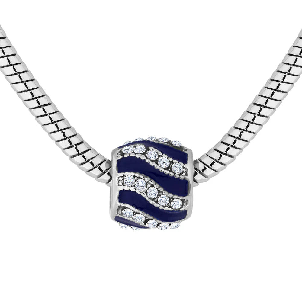 Diamond Style London - Charm Bracelet with Royal Blue Charms (Item code: Charmbraroyal)