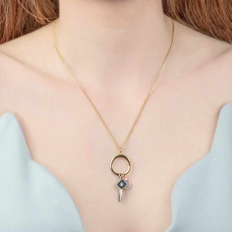 Diamond Style London - Charm Necklace in Mixed Metal (Item code: Charmneckmxdmtl)