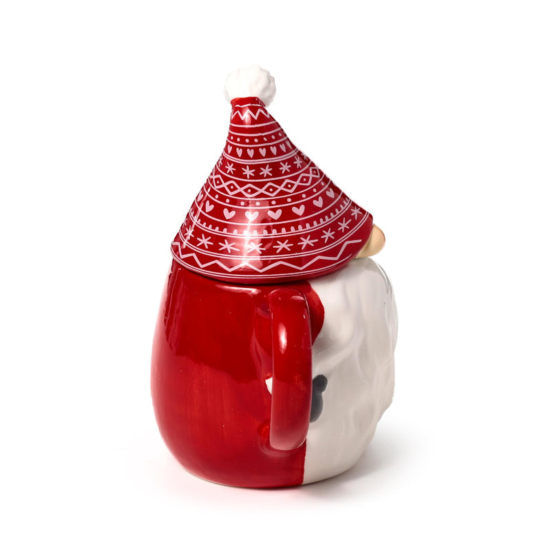 Puckator Scandi Christmas Gonk Ceramic Lidded Animal Mug - Funny Home Accessories - Cute Gifts for Girlfriend - Large Mugs for Men Women Hot Drinks - Cups Presents - Secret Santa Gift Cup Set