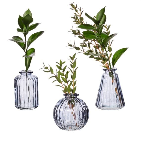 Sass & Belle Grey Glass Bud Vases - Set of 3