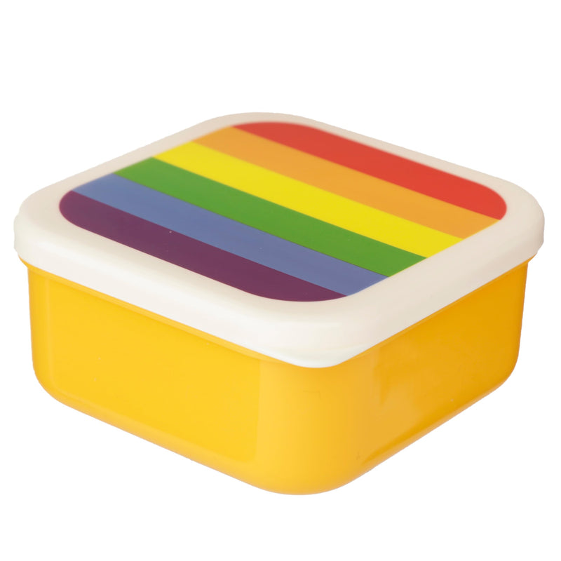 Puckator Somewhere Rainbow Reusable Lidded Snack Pot Lunch Box Set of 3, BPA Free PVC, Work School Travel Home, Large 5.5x11.5x11.5cm Medium 4.5x10x19cm Small 4x8.5x8.5cm