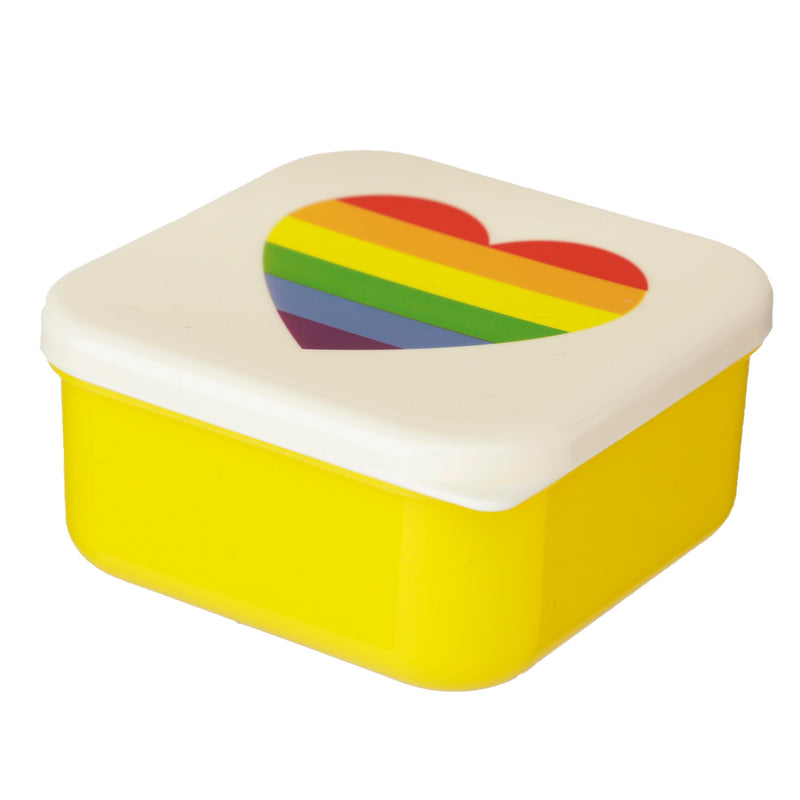 Puckator Somewhere Rainbow Reusable Lidded Snack Pot Lunch Box Set of 3, BPA Free PVC, Work School Travel Home, Large 5.5x11.5x11.5cm Medium 4.5x10x19cm Small 4x8.5x8.5cm