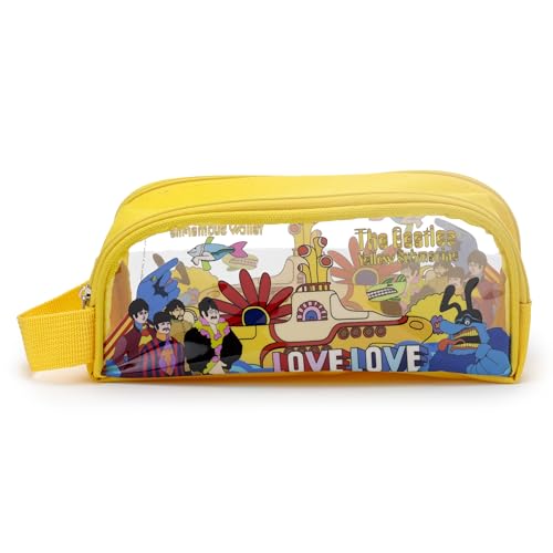 Puckator The Beatles Yellow Submarine Clear Window Pencil Case - School Equipment Stuff - Pencil Cases - Large Capacity Preppy Pencil Case - Zipper Pouch - Office Essentials - Pencils Case Cute