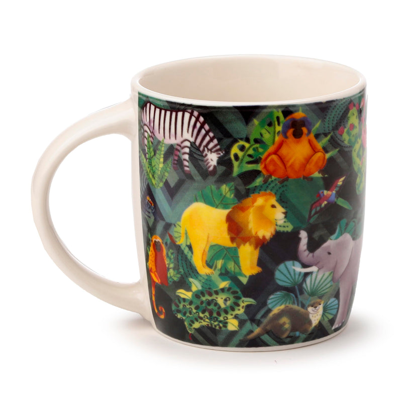 Puckator Animal Kingdom Porcelain Tea Coffee Mug - Funny Home Accessories - Cute Gifts for Girlfriend - Large Mugs for Men Women Hot Drinks - Cute Cups Presents - Secret Santa Gift - Cup Set