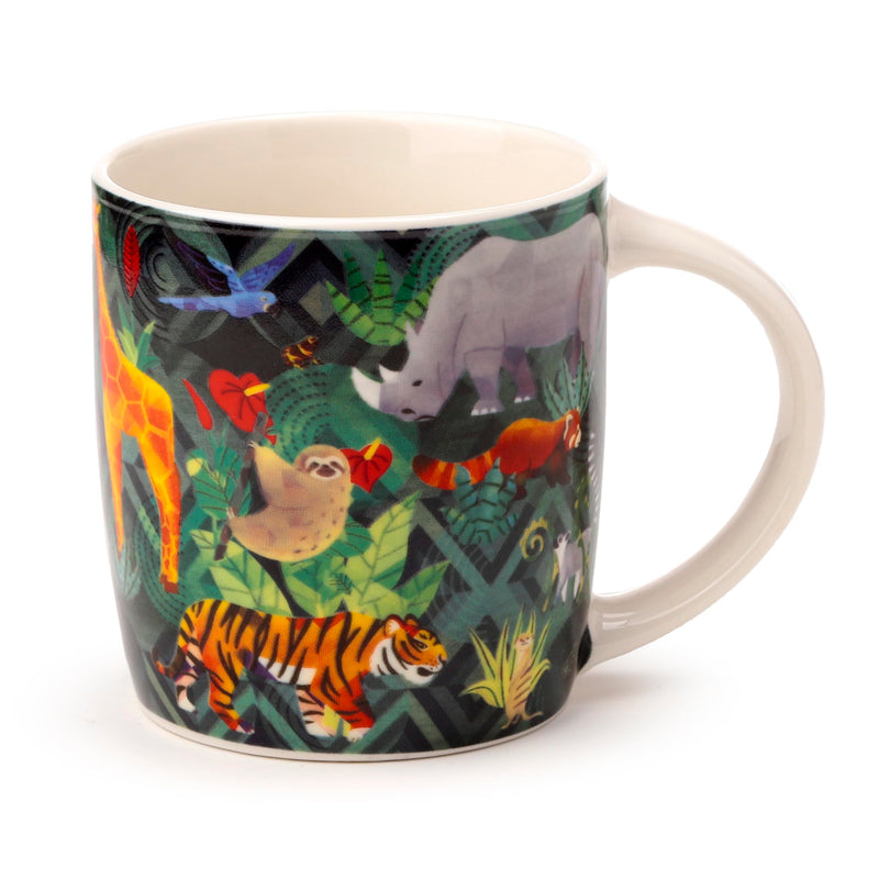 Puckator Animal Kingdom Porcelain Tea Coffee Mug - Funny Home Accessories - Cute Gifts for Girlfriend - Large Mugs for Men Women Hot Drinks - Cute Cups Presents - Secret Santa Gift - Cup Set