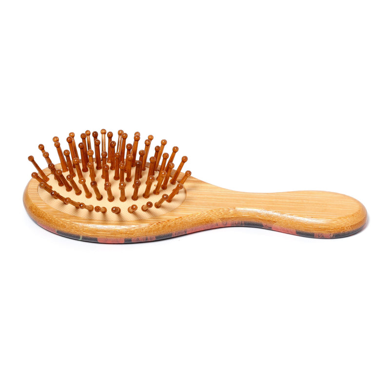 Puckator Skulls and Roses 100% Bamboo Hair Brush - Hair Care Beauty Hairbrush - Detangler Edge Brush For Kids Ladies Wavy Thick Hair Styling Products Haircare - Hedgehog Brush
