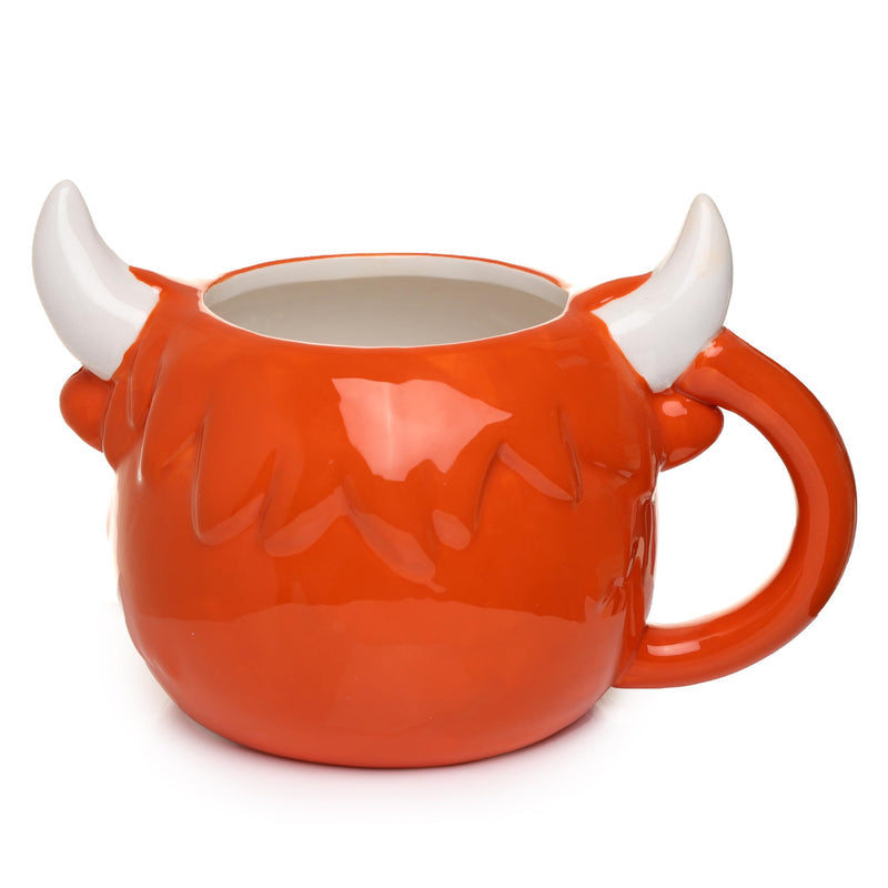 Puckator Highland Coo Cow Head Ceramic Shaped Tea Coffee Mug - Funny Home Accessories - Cute Gifts for Girlfriend - Large Mugs for Men Women Hot Drinks Cute Cups Presents Secret Santa Gift Cup Set