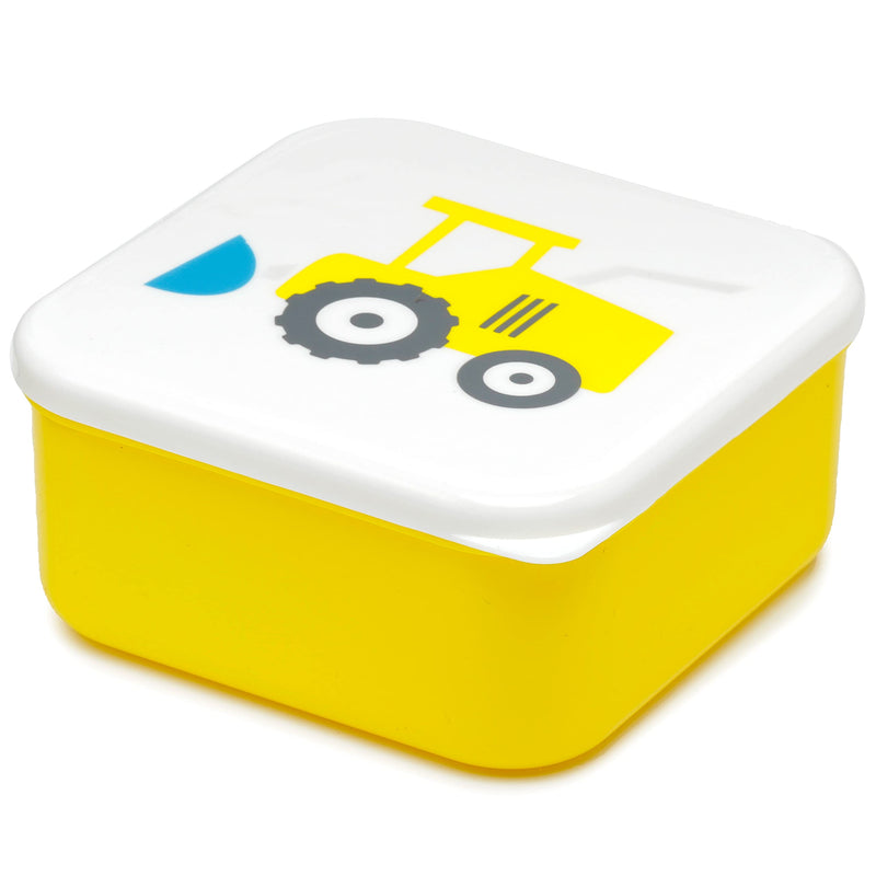Puckator Little Tractors Set of 3 Lunch Box Snack Pots M/L/XL - Lunchbox with Multi Compartments - Small Food Containers - for Adults and Kids - Girls Boys Lunchbox - Snack Storage