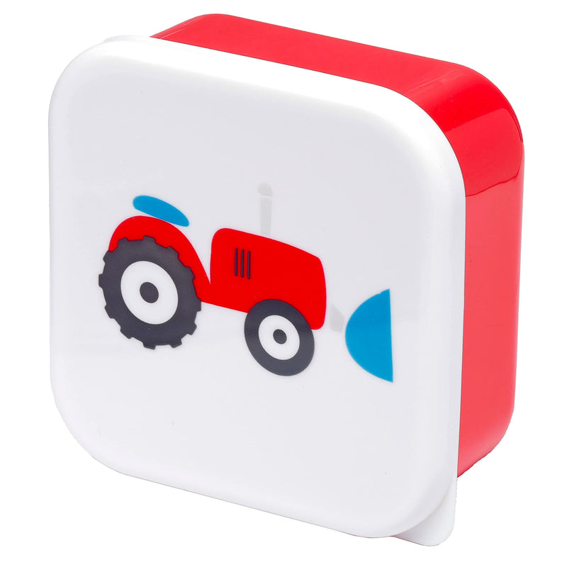 Puckator Little Tractors Set of 3 Lunch Box Snack Pots M/L/XL - Lunchbox with Multi Compartments - Small Food Containers - for Adults and Kids - Girls Boys Lunchbox - Snack Storage