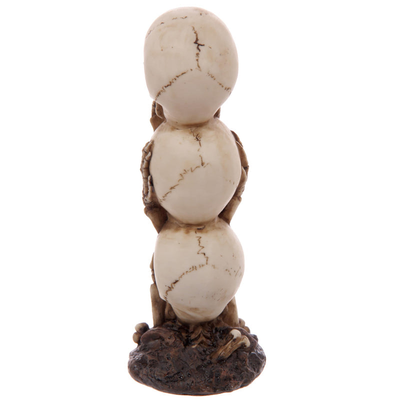 Puckator Skull Totem - Hear No Speak No See No Evil - Home Decoration- Desk Skull Ornament - Plastic Skull - Gothic Home Accessories - Mini Skulls - Human Skeleton Head - Goth Gifts For Men