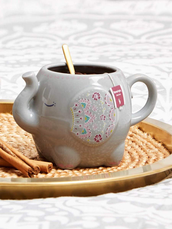 Sass & Belle Mandala Elephant Grey Mug