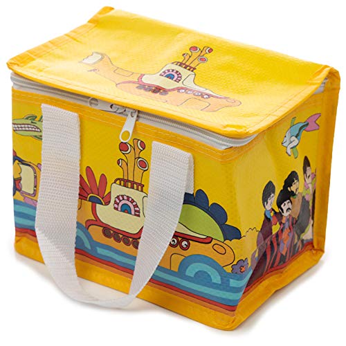 Puckator Woven Cool and Lunch Bag with The Beatles Yellow Submarine Design - Insulated Lunch Bag for Women Men Children - Childrens Lunch Box Bag for Work & School - Beach and Picnic Accessories