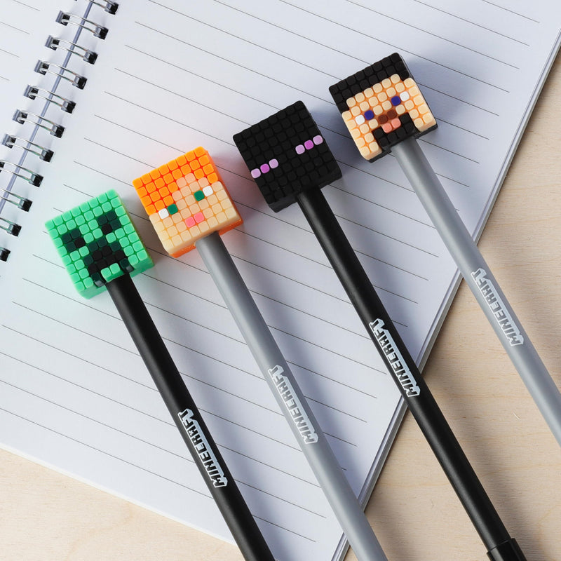 Puckator Minecraft Fine Tip Pen - Cute Cool Aesthetic Non Smudge Pens for School Office Writing Drawing Journaling - Collage Essentials Pens - Pack of 1 Pen