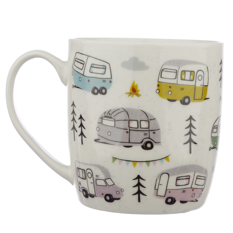 Puckator Wildwood Caravan Porcelain Tea Coffee Mug - Funny Home Accessories - Cute Gifts for Girlfriend - Large Mugs for Men Women Hot Drinks - Cute Cups Presents - Secret Santa Gift - Cup Set