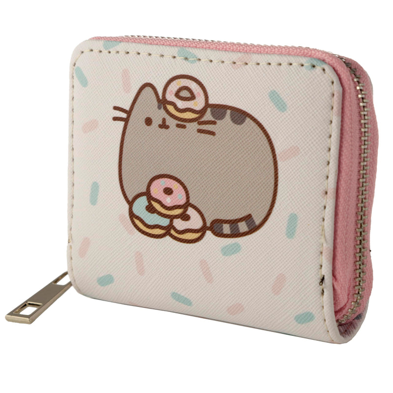 Puckator Pusheen Foodie Cat Zip Around Small Wallet Purse - Ladies Women's Womens Slim Purses Wallets Wallet for Women - Coin Pouch Purse Men - Card Holder with Zip - Small Cash Wallet Bag Bags UK