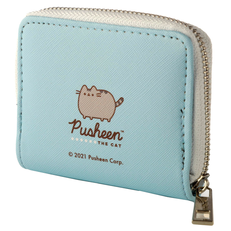 Puckator Pusheen Foodie Cat Zip Around Small Wallet Purse - Ladies Women's Womens Slim Purses Wallets Wallet for Women - Coin Pouch Purse Men - Card Holder with Zip - Small Cash Wallet Bag Bags UK