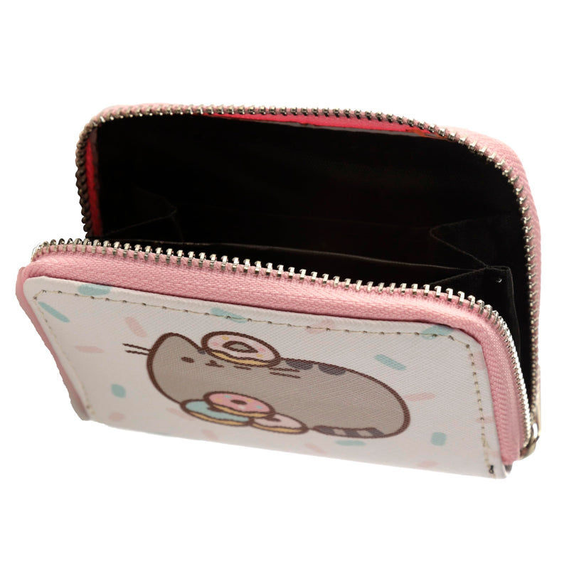 Puckator Pusheen Foodie Cat Zip Around Small Wallet Purse - Ladies Women's Womens Slim Purses Wallets Wallet for Women - Coin Pouch Purse Men - Card Holder with Zip - Small Cash Wallet Bag Bags UK