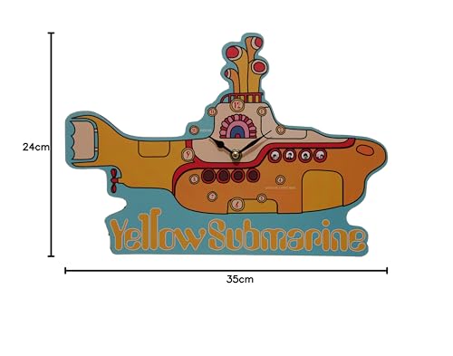 Puckator The Beatles Yellow Submarine Licensed Picture Clock - Wall Clock Clocks - Mens Cute Cool Preppy Home Gaming Room Bedroom Office Decor Decoration - Asthetic Accessories Stuff Men Things