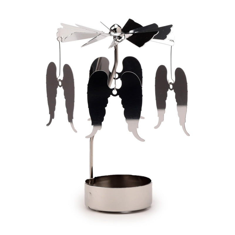 Puckator Angel Wings Rotating Carousel Spinning Tea Light Candle Holder - Living Room Accessories - Angel Themed - Home Decoration - Ornaments - Candle Holder - Table Centrepiece Decoration