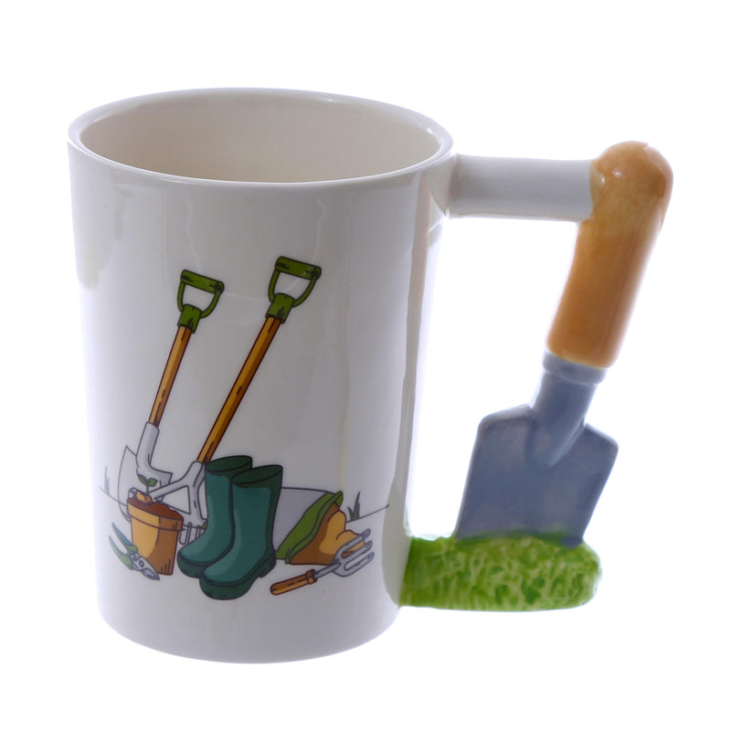 Puckator Garden Trowel Ceramic Shaped Handle Tea Coffee Mug - Funny Home Accessories For Girlfriend - Large Mugs for Men Women Hot Drinks - Cute Cups Presents - Secret Santa Gift Cup Set
