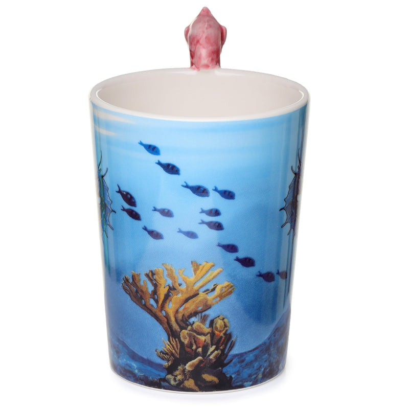 Puckator Lisa Parker Seahorse Ceramic Shaped Handle Tea Coffee Mug - Funny Home Accessories - Cute Gifts for Girlfriend - Large Mugs for Men Women Hot Drinks - Cups Presents Secret Santa Gift Cup Set