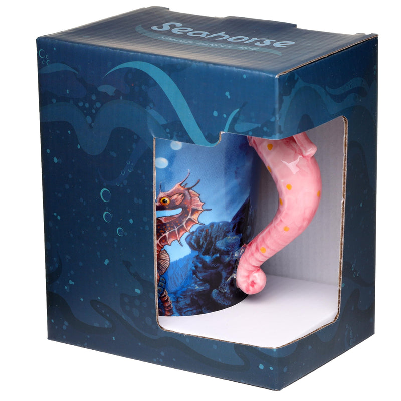 Puckator Lisa Parker Seahorse Ceramic Shaped Handle Tea Coffee Mug - Funny Home Accessories - Cute Gifts for Girlfriend - Large Mugs for Men Women Hot Drinks - Cups Presents Secret Santa Gift Cup Set