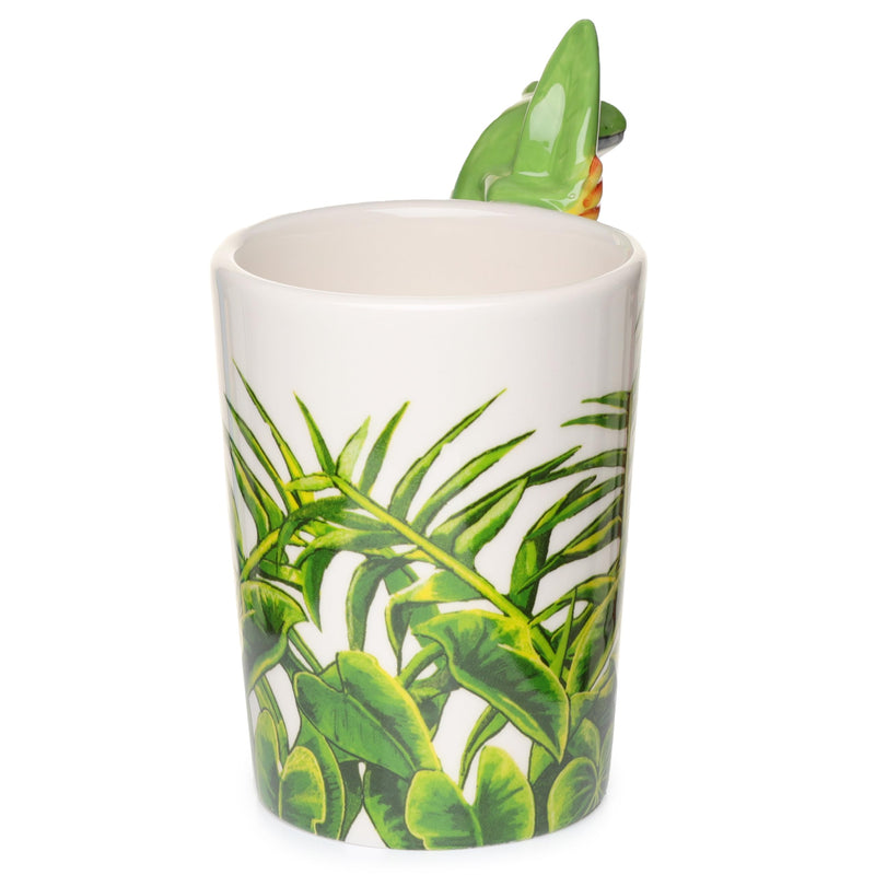 Puckator Tree Frog with Foliage Decal Ceramic Shaped Handle Tea Coffee Mug - Funny Home Accessories - Cute Gifts for Girlfriend - Large Mugs for Men Women Hot Drinks - Cups Presents Secret Santa Gift