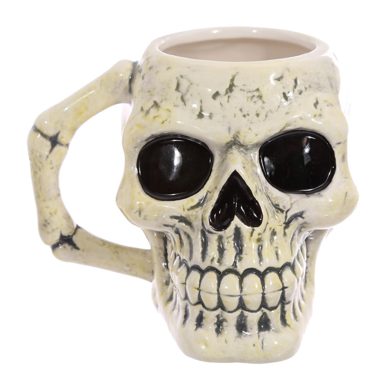 Puckator Ancient Skull Head Ceramic Shaped Tea Coffee Mug - Funny Home Accessories - Cute Gifts for Girlfriend - Large Mugs for Men Women Hot Drinks - Cute Cups Presents - Secret Santa Gift - Cup Set