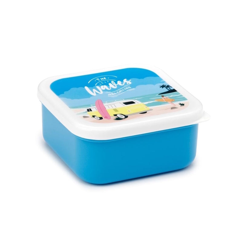 Puckator VW Volkswagen T1 Camper Bus The Waves are Calling Set of 3 Lunch Box Snack Storage M/L/XL - Lunchbox with Multi Compartments - Small Food Containers - Lunchbox for Adults and Kids Girls Boys