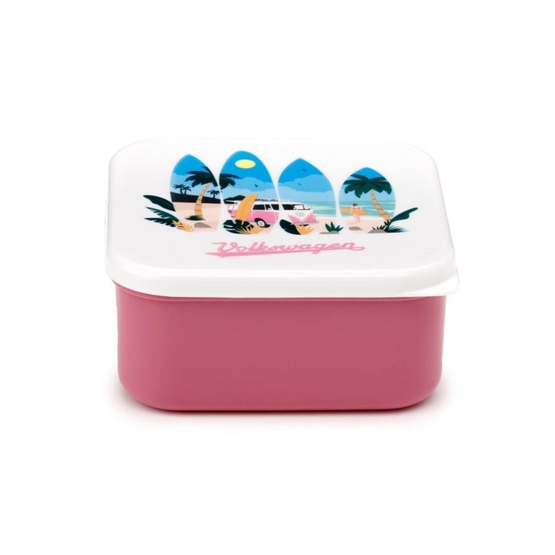 Puckator VW Volkswagen T1 Camper Bus The Waves are Calling Set of 3 Lunch Box Snack Storage M/L/XL - Lunchbox with Multi Compartments - Small Food Containers - Lunchbox for Adults and Kids Girls Boys