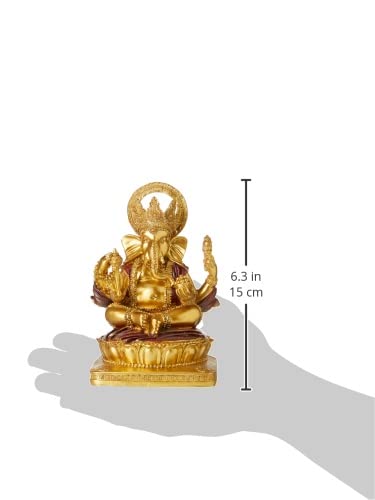 Puckator Gold and Red Ganesh Statue 14cm - Ganesh Ganesha Idol Statue Statues For Home Decor - Ganapati Ganpati Indian Decoration Decorations Home -Hindu Gift Gifts Items For Women
