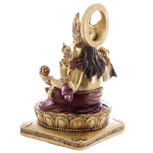 Puckator Gold and Red Ganesh Statue 14cm - Ganesh Ganesha Idol Statue Statues For Home Decor - Ganapati Ganpati Indian Decoration Decorations Home -Hindu Gift Gifts Items For Women