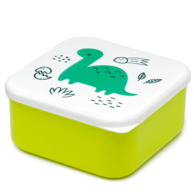 Puckator Dinosauria Jr Set of 3 Lunch Box Snack Storage S/M/L - Lunchbox with Multi Compartments - Small Food Containers - for Adults and Kids - Girls Boys Lunchbox - Food Prep with Lids