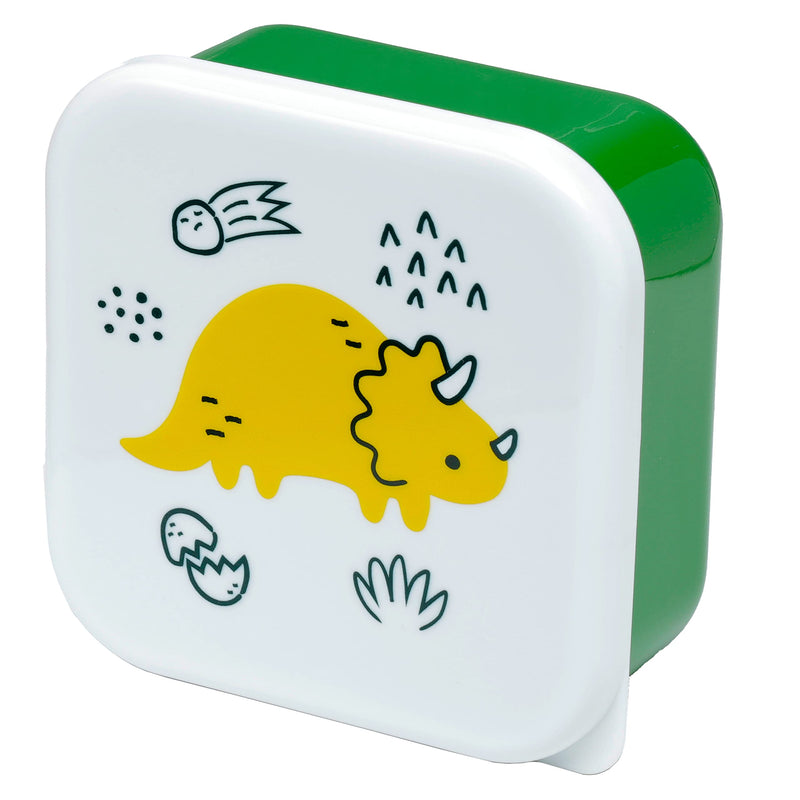 Puckator Dinosauria Jr Set of 3 Lunch Box Snack Storage S/M/L - Lunchbox with Multi Compartments - Small Food Containers - for Adults and Kids - Girls Boys Lunchbox - Food Prep with Lids