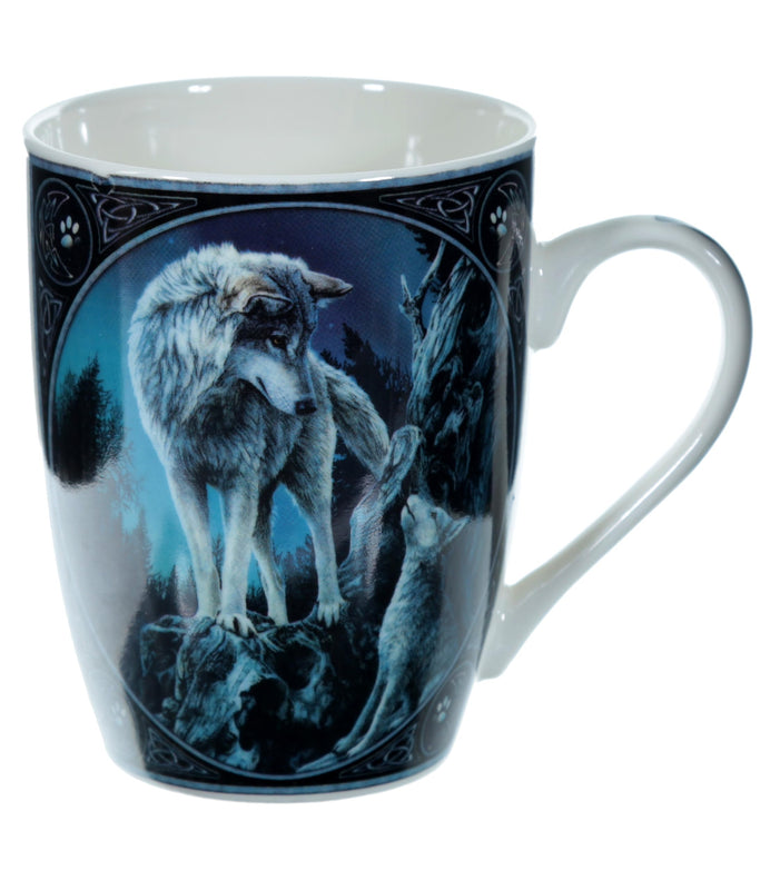 Puckator Lisa Parker Guidance Wolf Design Porcelain Mug - Funny Home Accessories - Cute Gifts for Girlfriend - Large Mugs for Men Women Hot Drinks - Cute Cups Presents - Secret Santa Gift - Cup Set