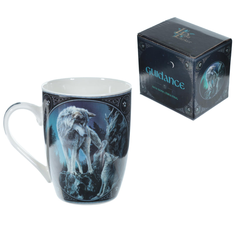 Puckator Lisa Parker Guidance Wolf Design Porcelain Mug - Funny Home Accessories - Cute Gifts for Girlfriend - Large Mugs for Men Women Hot Drinks - Cute Cups Presents - Secret Santa Gift - Cup Set