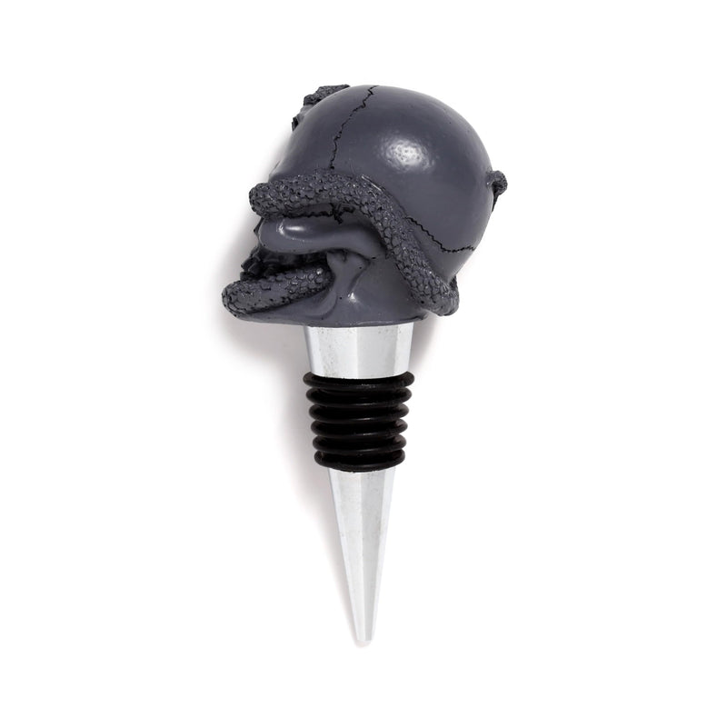 Puckator Skulls and Roses Skull and Snake Bottle Stopper - Ceramic Wine Bottle Stopper for Prosecco and Wine -Wine Glass Bottle Topper Funny Wine Gifts for Wine Lover Red Wine Accessories