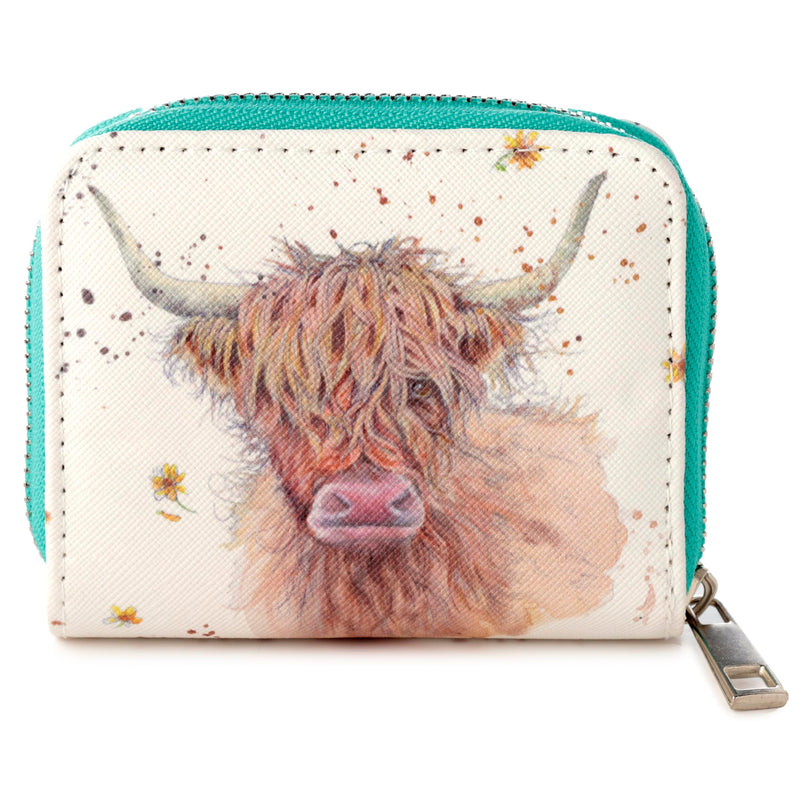 Puckator Jan Pashley Highland Coo Cow Zip Around Small Wallet Purse