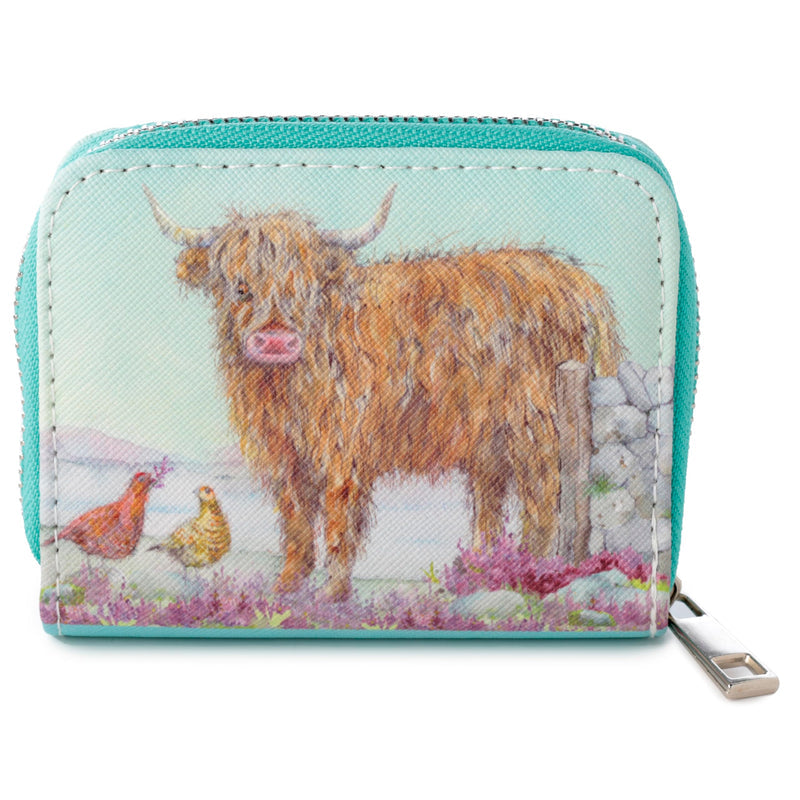 Puckator Jan Pashley Highland Coo Cow Zip Around Small Wallet Purse