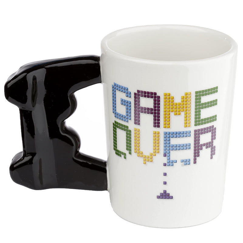 Puckator Game Over Game Controller Ceramic Shaped Handle Tea Coffee Mug - Funny Home Accessories Cute Gifts for Girlfriend Large Mugs for Men Women Hot Drinks Cups Presents Secret Santa Gift Cup Set