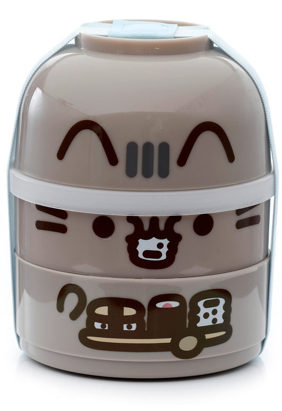 Puckator Pusheen the Cat Stacked Round Bento - Lunch Box for Adults and Kids with Compartments - Snack Box - Food Containers With Lids - Stackable Snack Pots For Kids - Meal Prep Container - Lunchbox