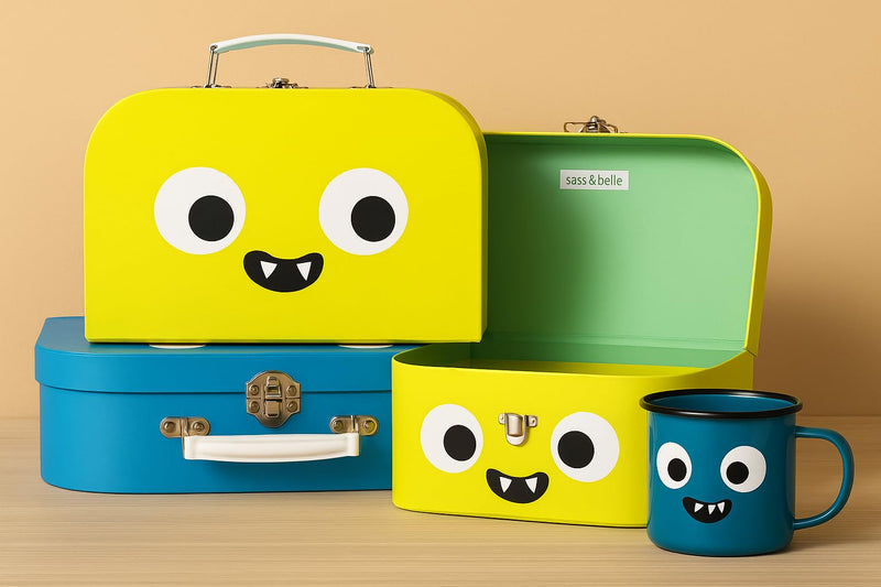 Sass & Belle Monster Enamel Mug – Fun 200ml Blue Metal Cup with Googly Eyes, Durable & Lightweight Enamelware, Perfect Camping Mug for Hot Drinks, Picnics, Packed Lunches & Gift-Giving