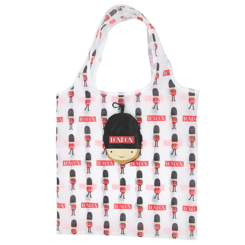 Puckator Foldable London Guardsman, Polyester, Mixed, Pouch 13x9x1cm Bag Height 55cm Width 38cm Depth 0.1cm